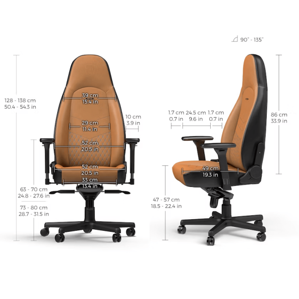 Noblechairs ICON Real Leather Cognac/Black Noblechairs ICON Real Leather Cognac/Black